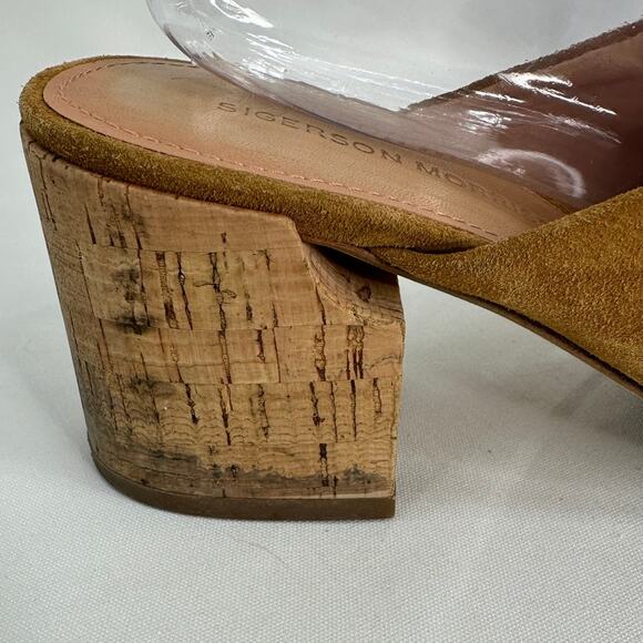 Sigerson Morrison Rhoda Heel in Chestnut Brown Suede Mules Sandals size 9.5 - Picture 4 of 8